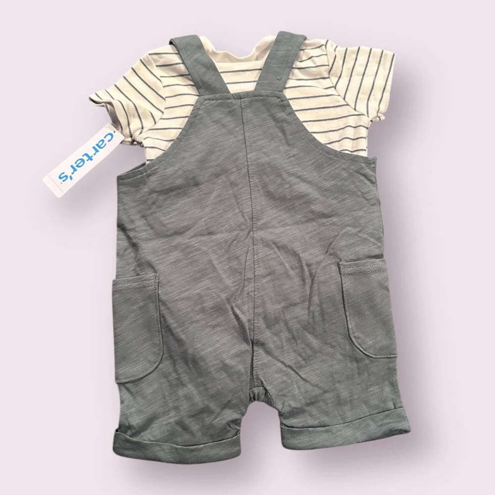 Carter's Baby NWT Overall Outfit Set Stripes Size 3 Mon and 6 Mon